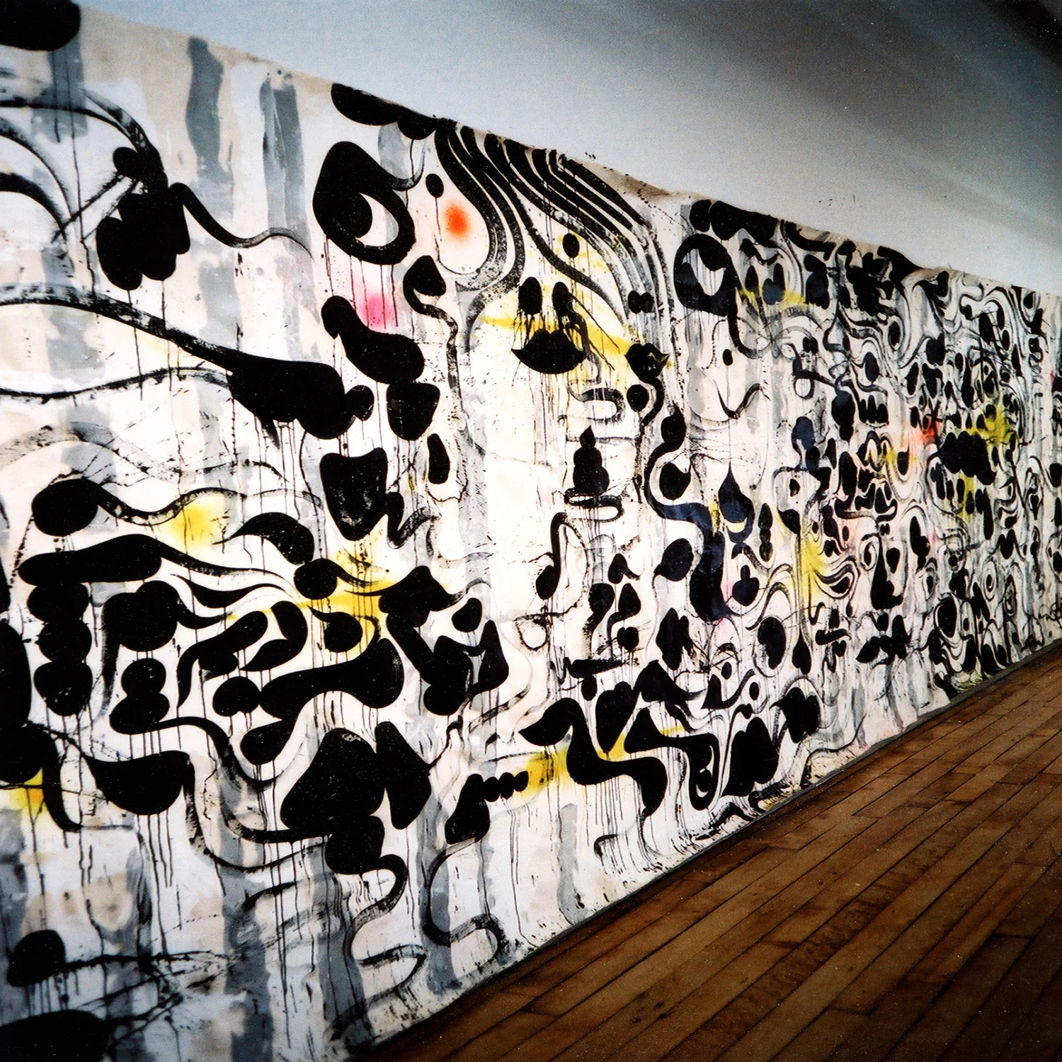 Installation view, Between the Lines (Colonics), 2002 Boomerang Agnés b. Gallery New York, 2002 with artists Lee Quiñones and José Parlá 