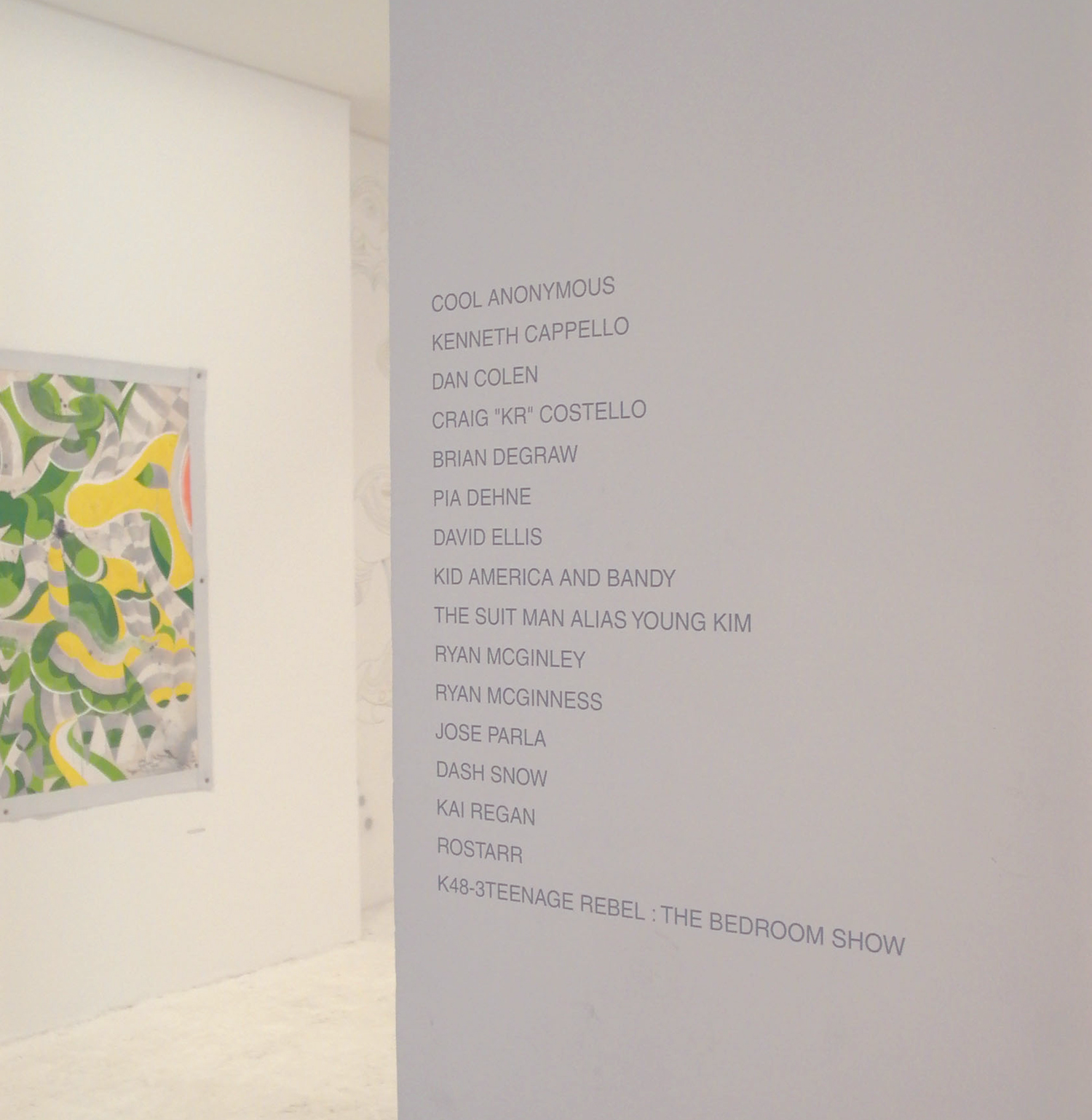 Installation view, What About New York? Galerie Du Jour Paris, France, 2003