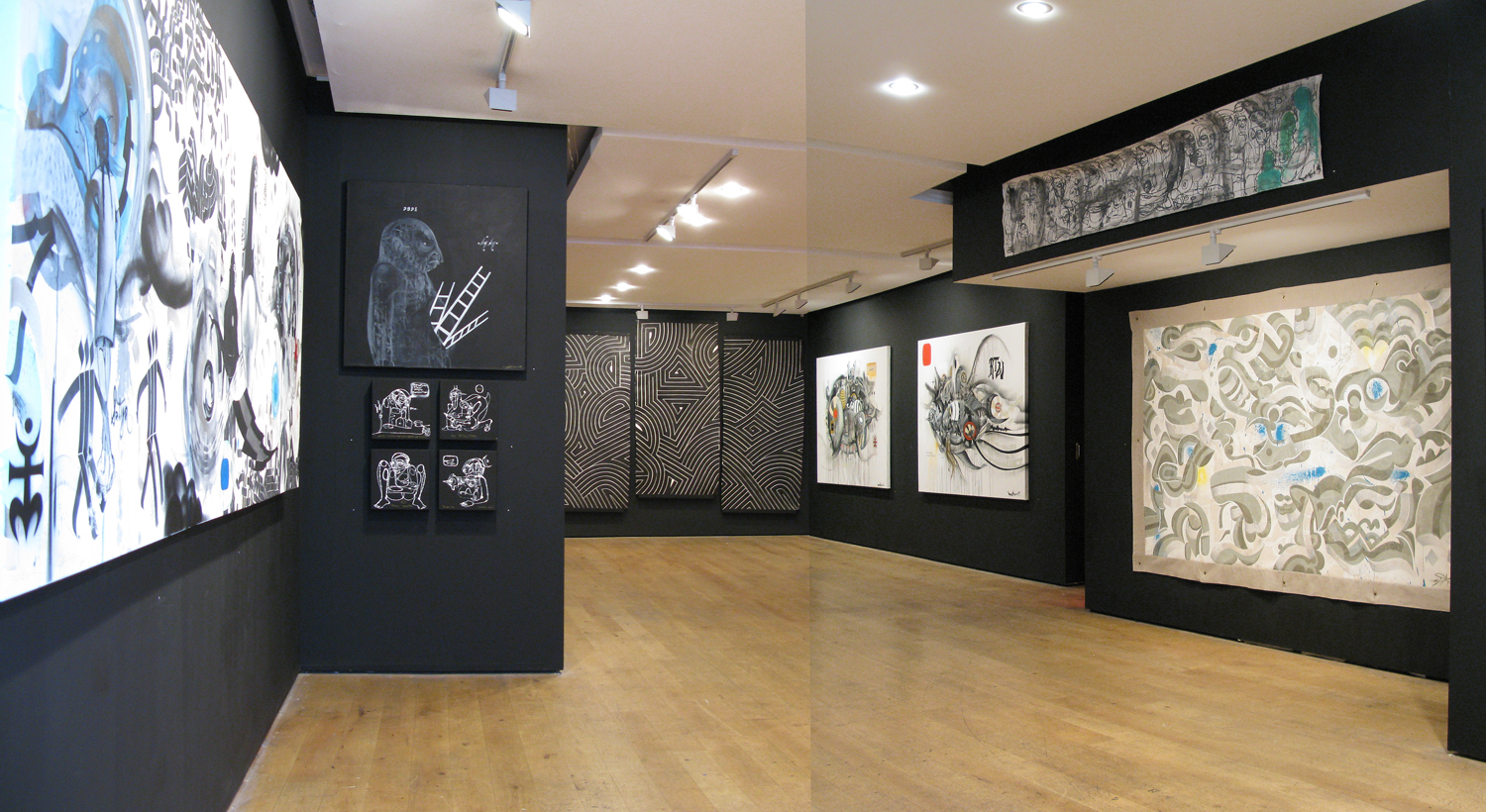  Installation view,&nbsp; War Pen :  Rostarr x Doze Green , Leonard St. Gallery, London, 2008 