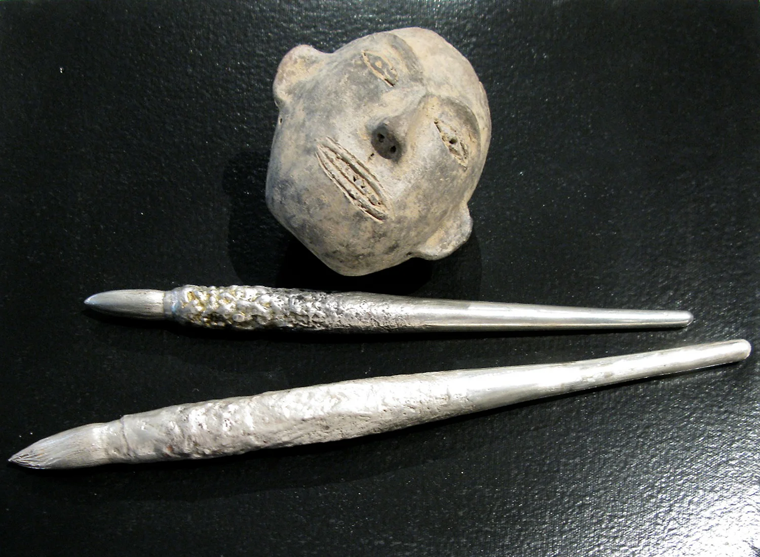 Sword and Dagger, 2009 solid cast silver dimensions vary 