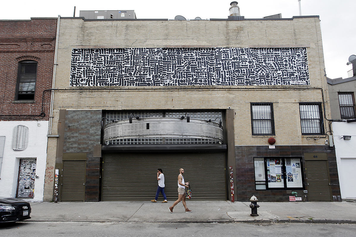  installation view, mural commission for Transform Today Project, Williamsburg, Brooklyn, 2013 