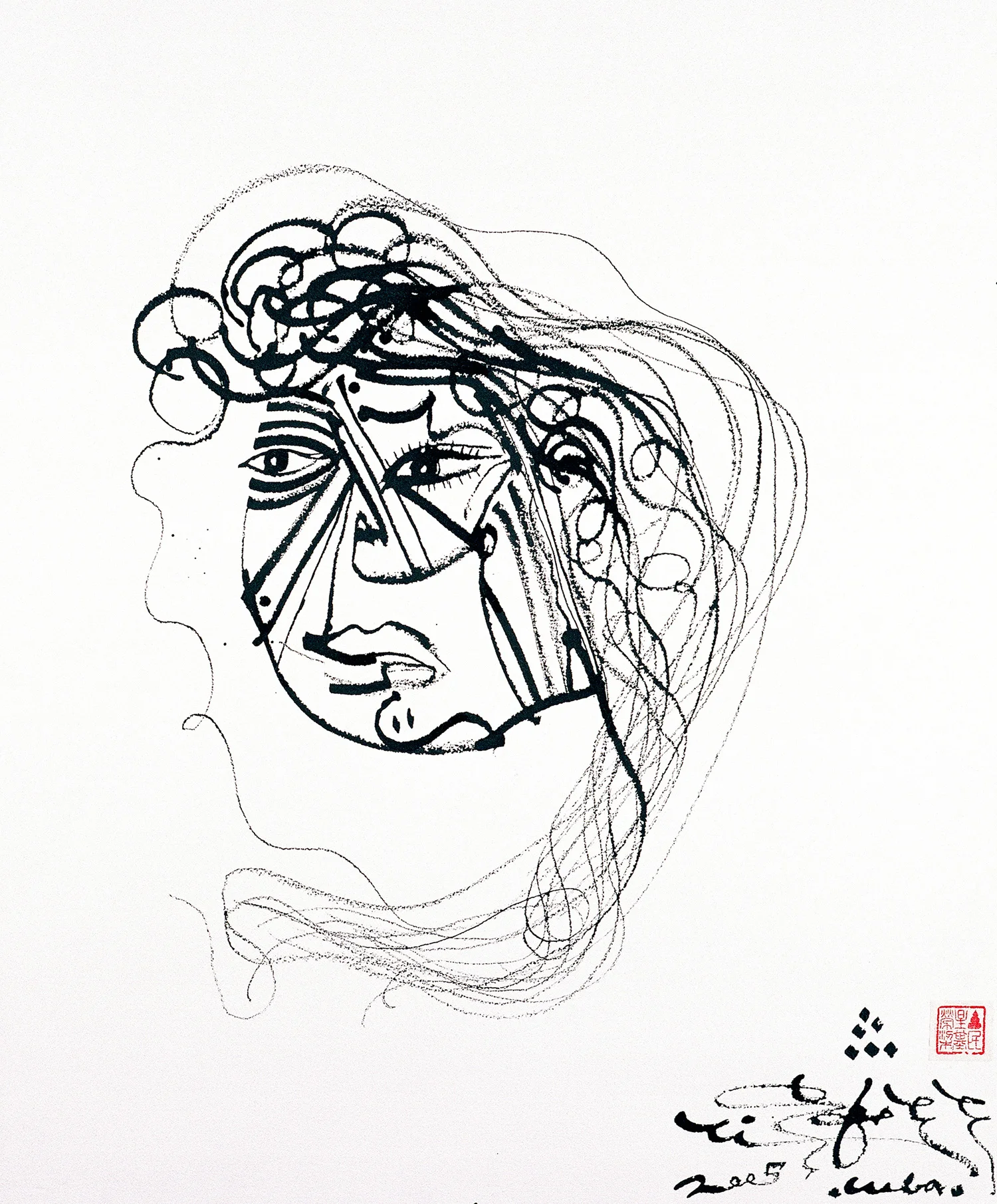 Maiden Cuba, 2005 sumi ink on handmade paper 30 x 22.5 inch
