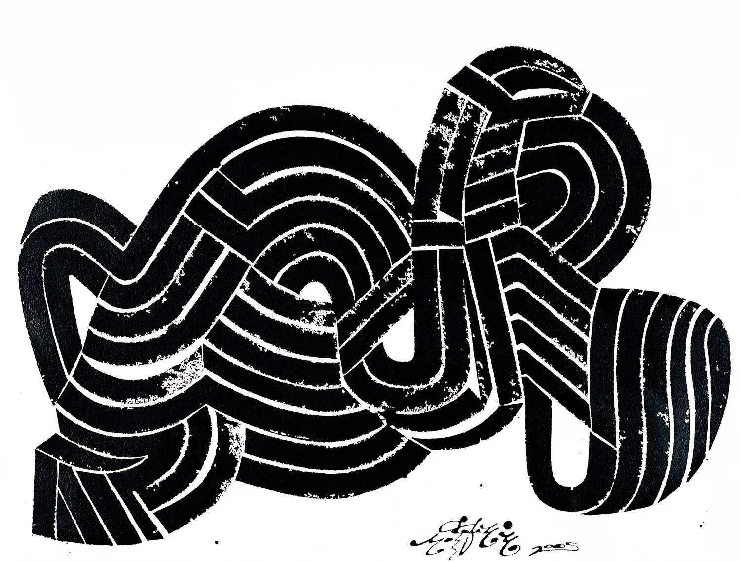 Make-Out Session, 2005 sumi ink on paper 22 x 30 inch