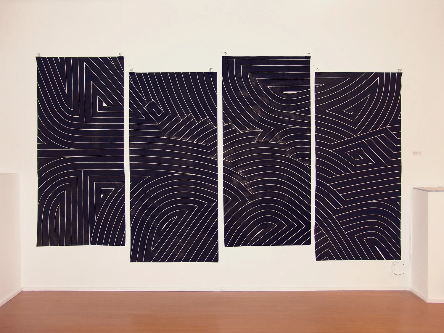 Black Flag III, 2008 sumi ink on handmade paper four panels, each 6 x 2.5 feet overall 6 x 10 feet 