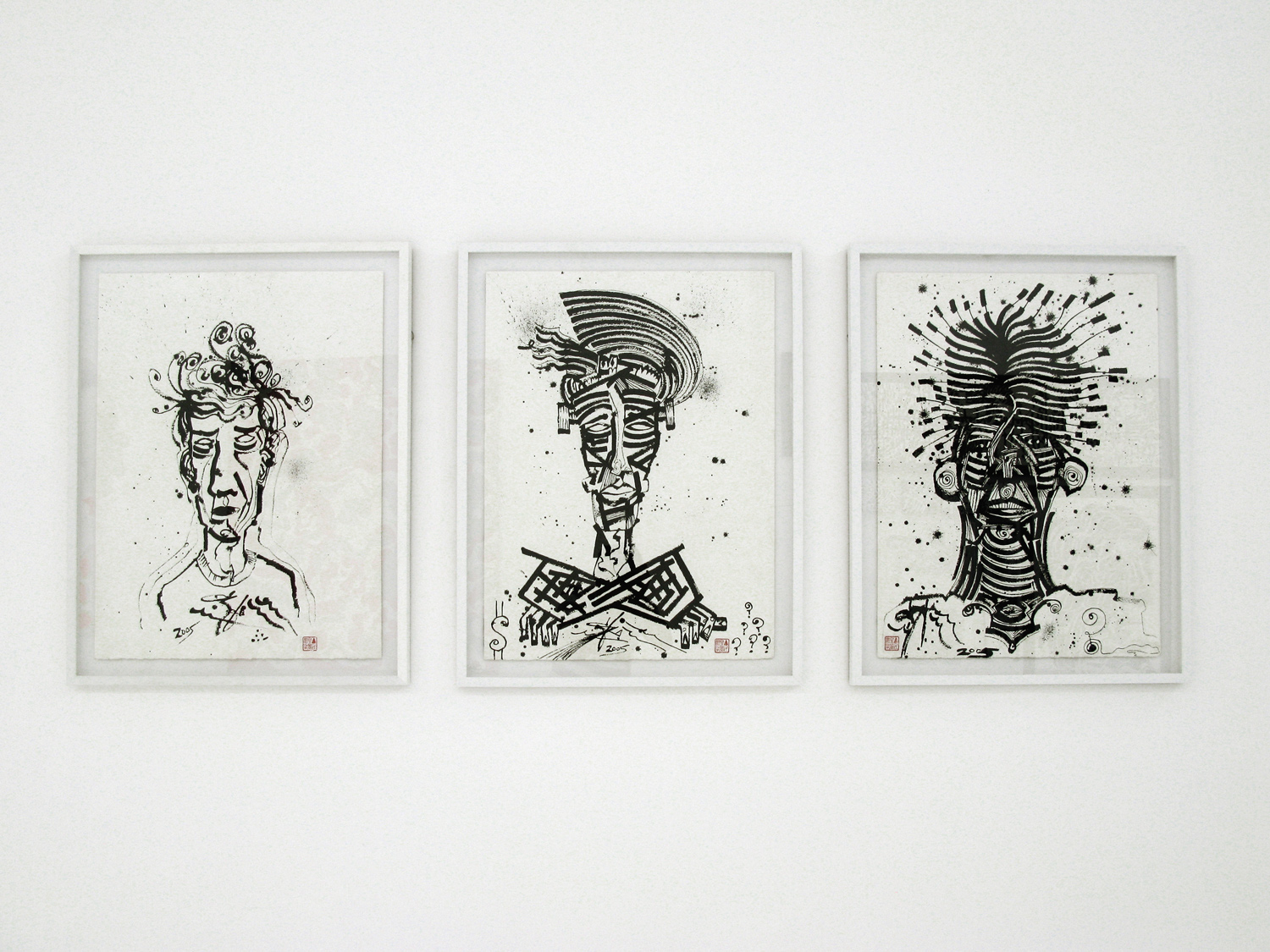 installation view, 3 Shades of Madness (series), 2005 