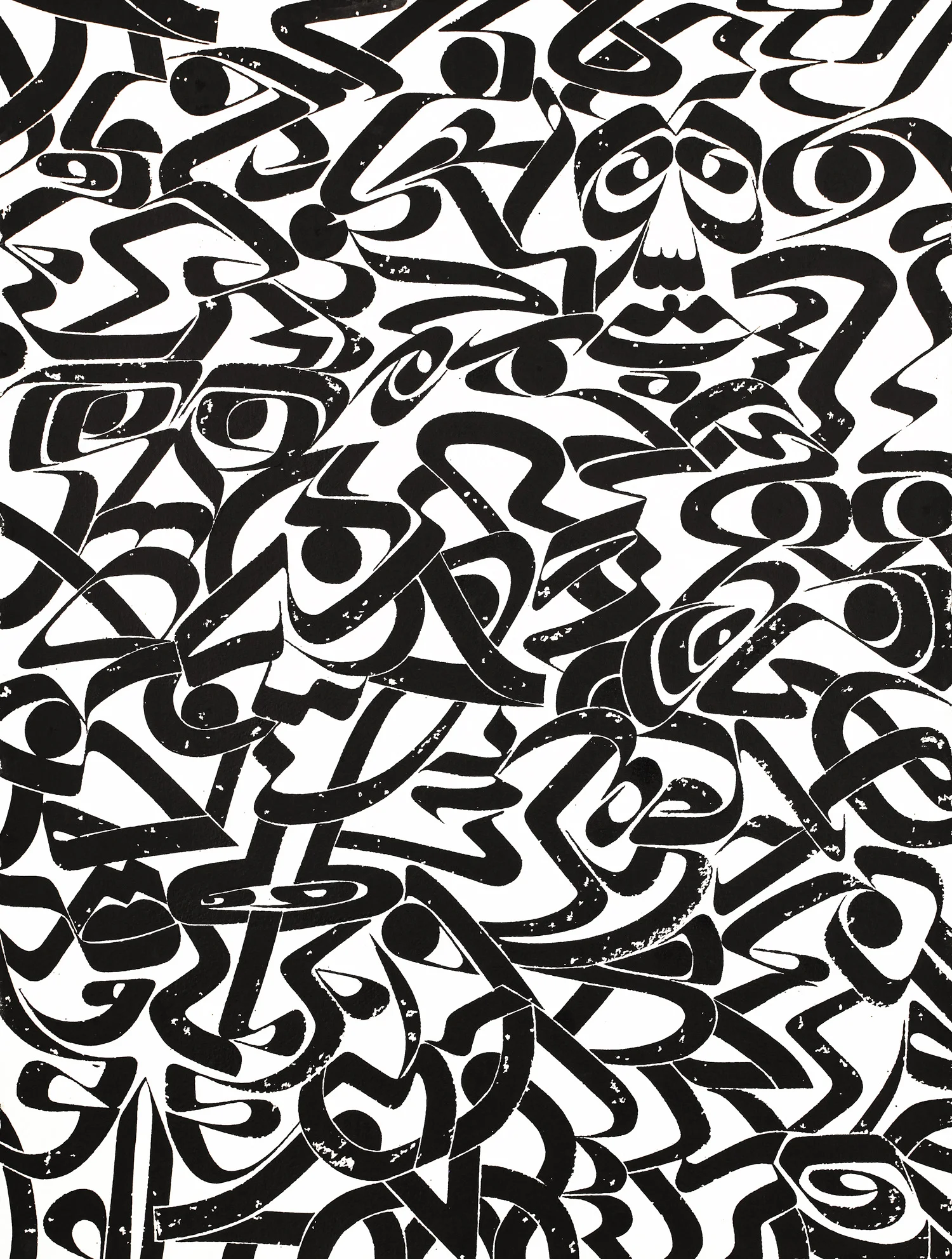 Ikonoclysm II, 2012 sumi ink on handmade paper 30 x 22 inch