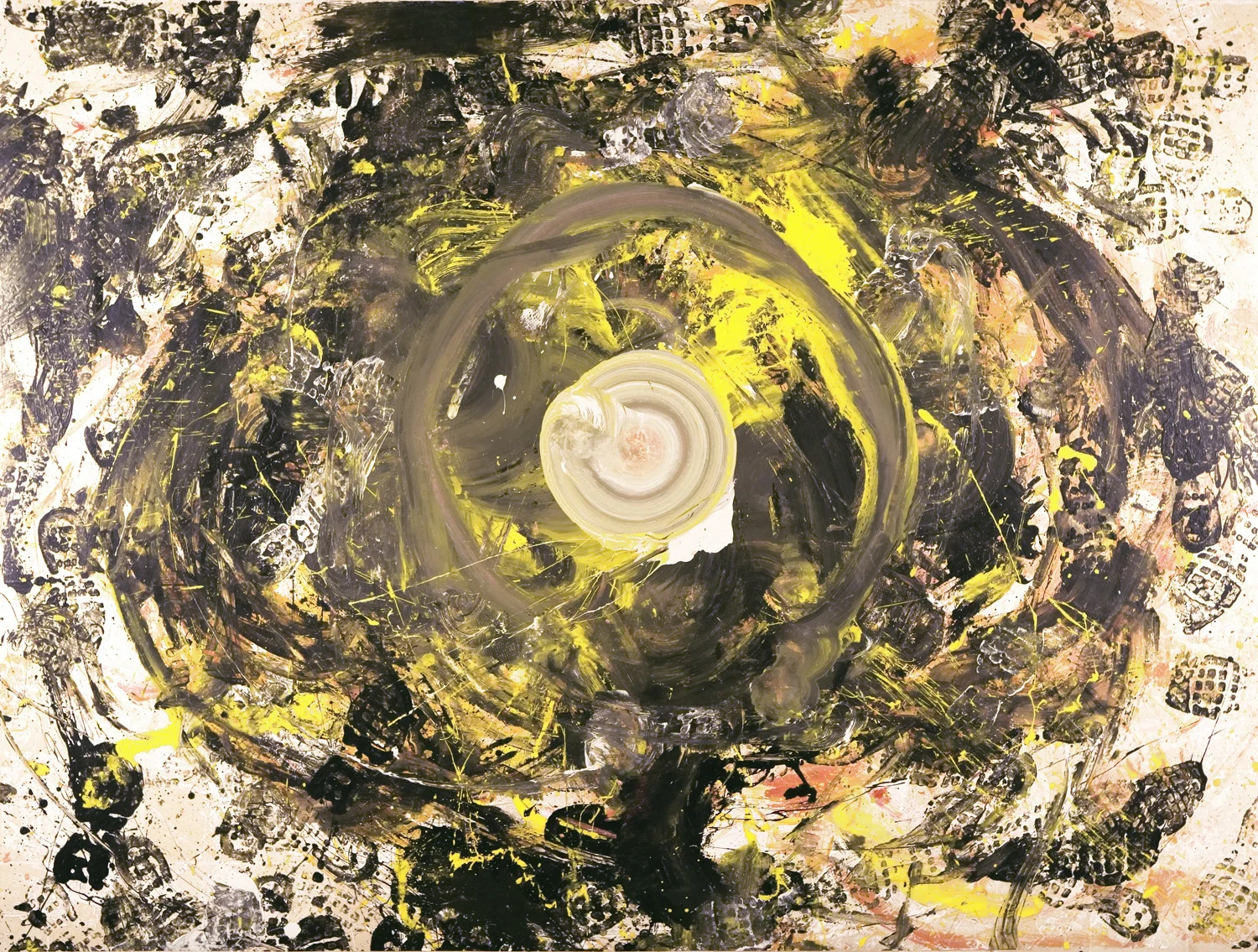 Eye Of Cyclops (Vitruvian Brush Series), 2009 acrylic & latex on linoleum 60 x 96 inch 