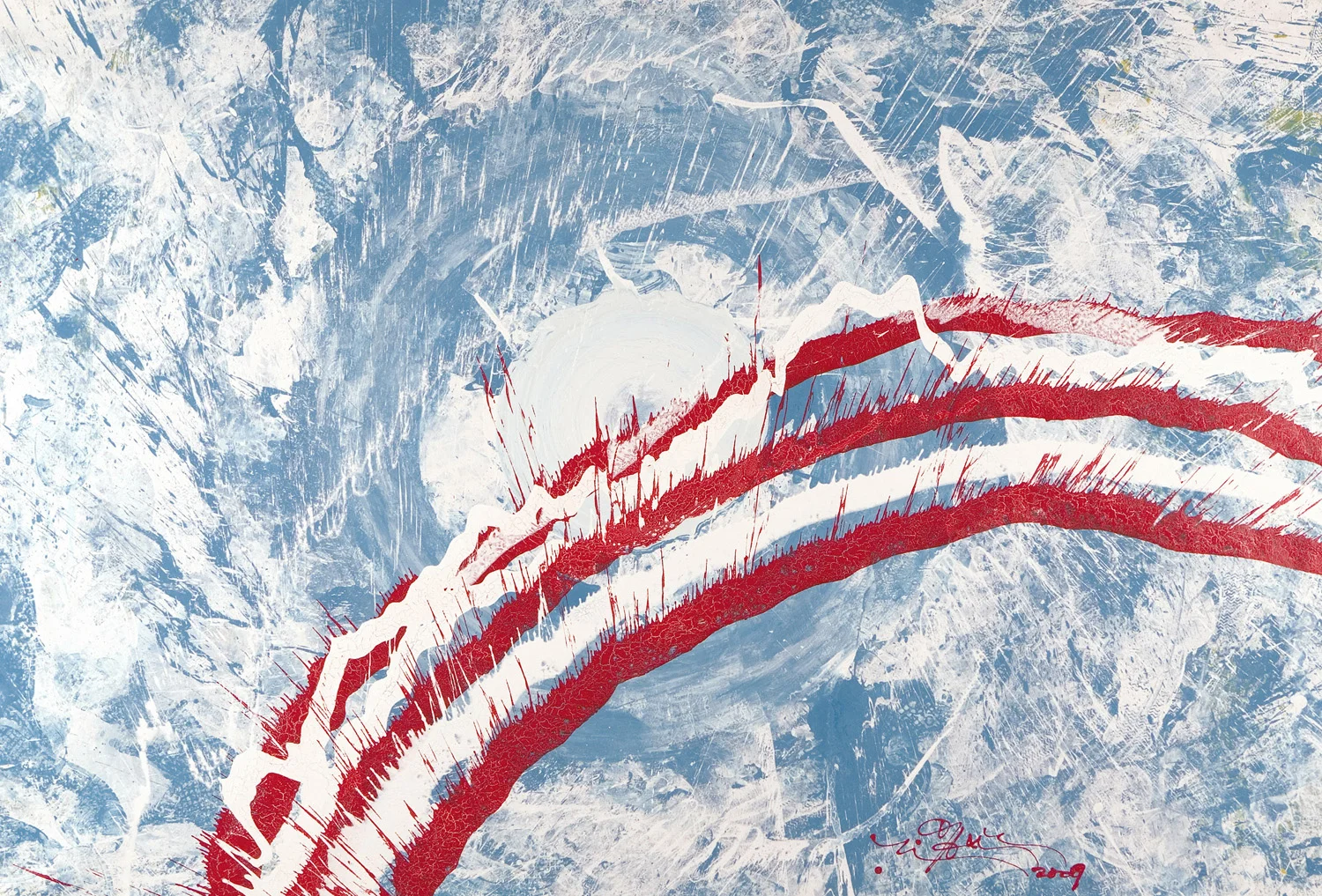 Winds Of Change (Vitruvian Brush Series), 2009 acrylic & latex on canvas 54 x 80 inch