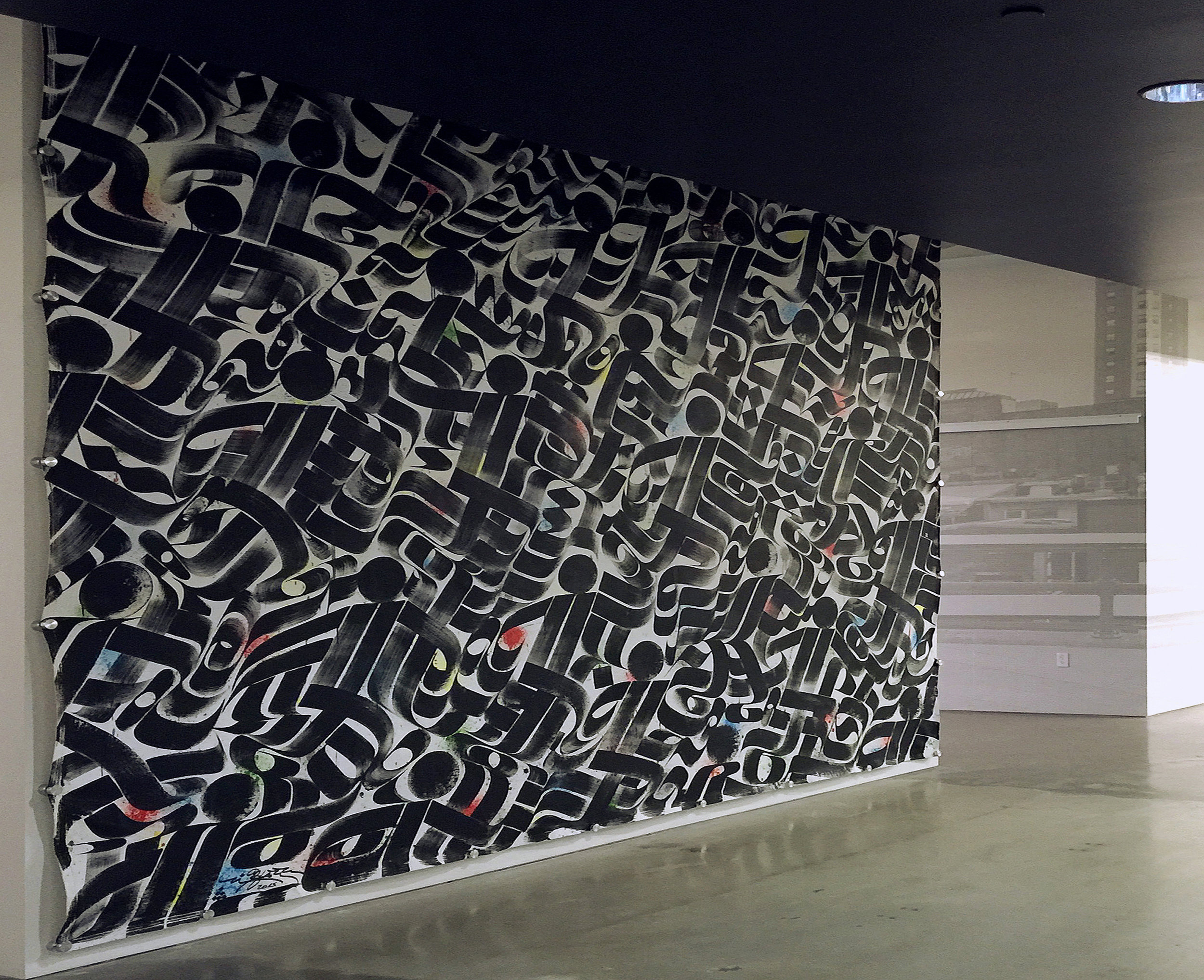  Installation View, 'Battle For Marathon', Mural commission for Nike HQ, Beaverton, OR, 2015&nbsp; 