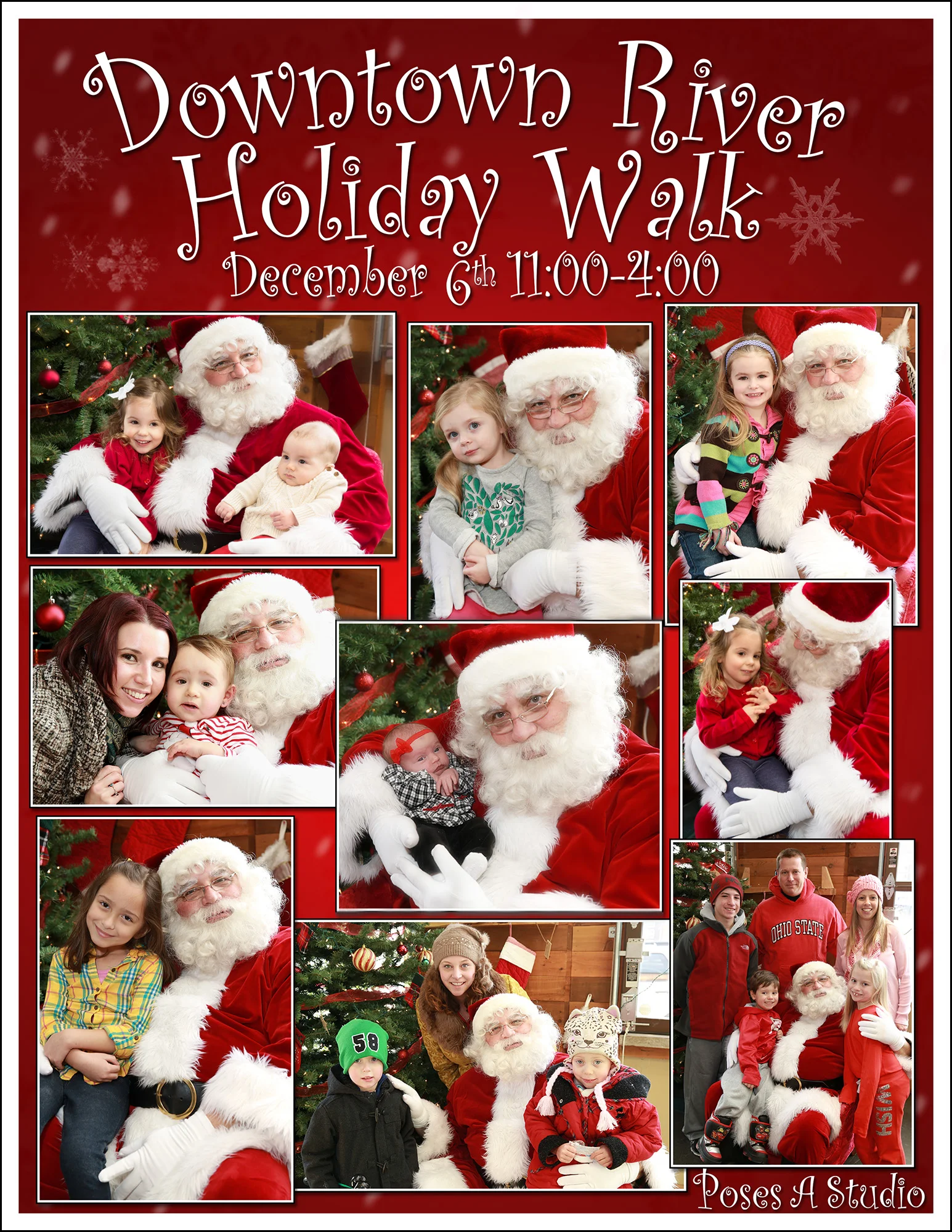 Get your photo with Santa at the 6th Annual Downtown River Holiday Walk
