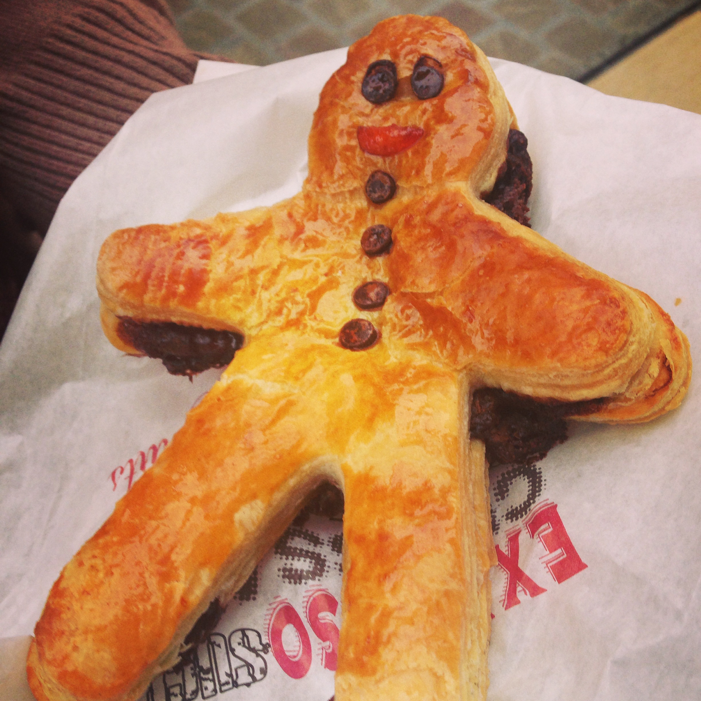  the "specialty" of Chartre...a gingerbread-shaped, chocolate-filled croissant 