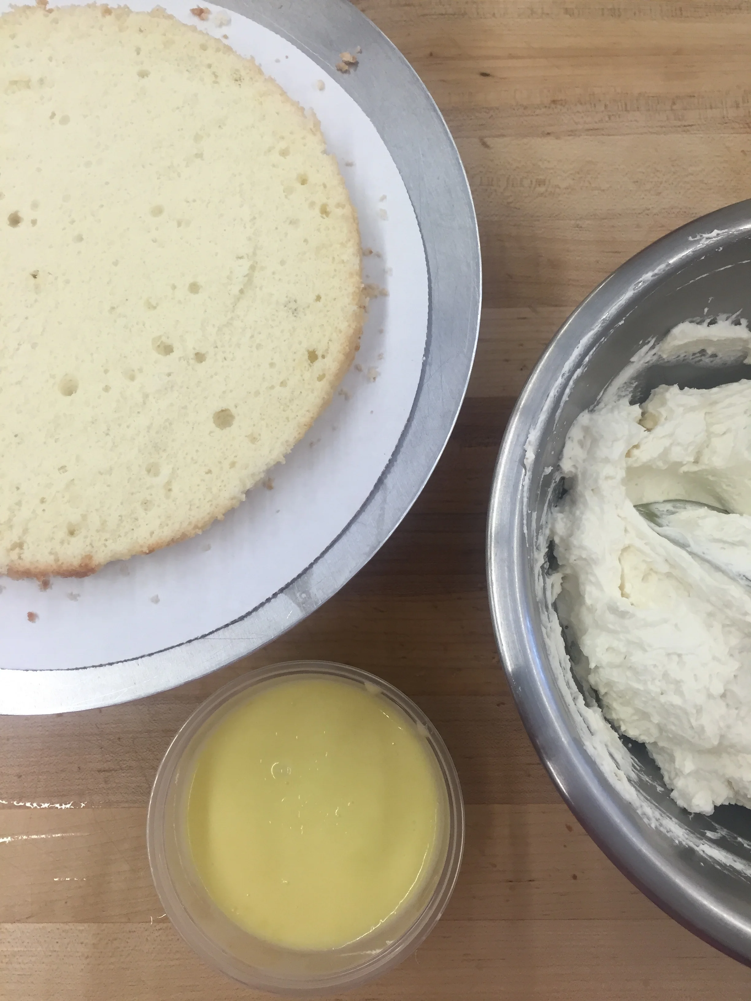All my layer cake components at the ready