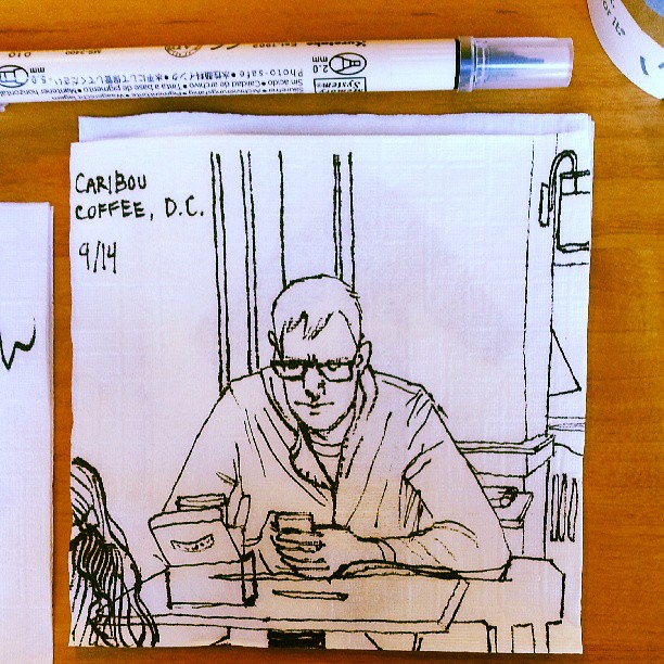 Napkin doodle at Caribou Coffee in D.C.!