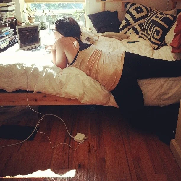 Here’s my awesome temporary roommate, getting some work done.