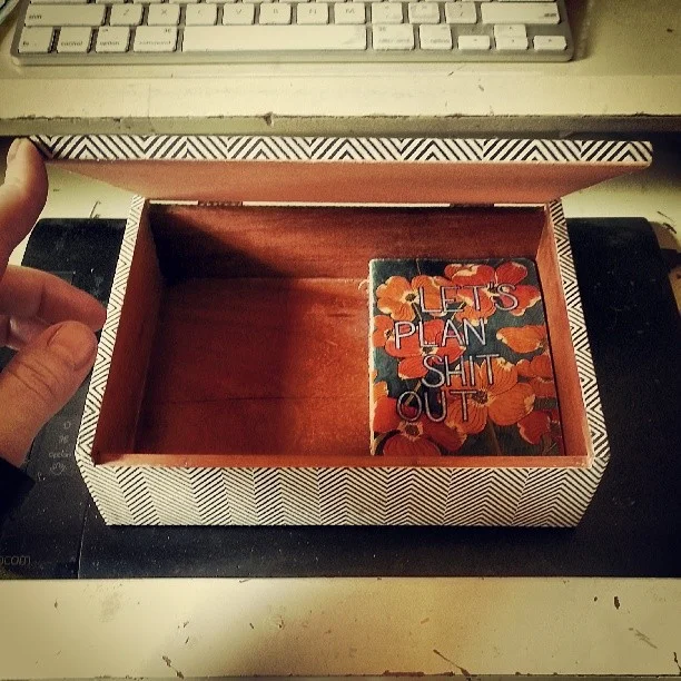 One more papered/sanded cigar box.