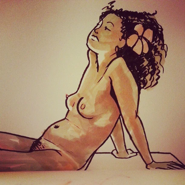 One of my sketches from tonight’s life drawing at Bunnycutlet. Great model!