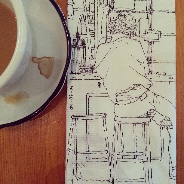 Breakfast napkin doodle!