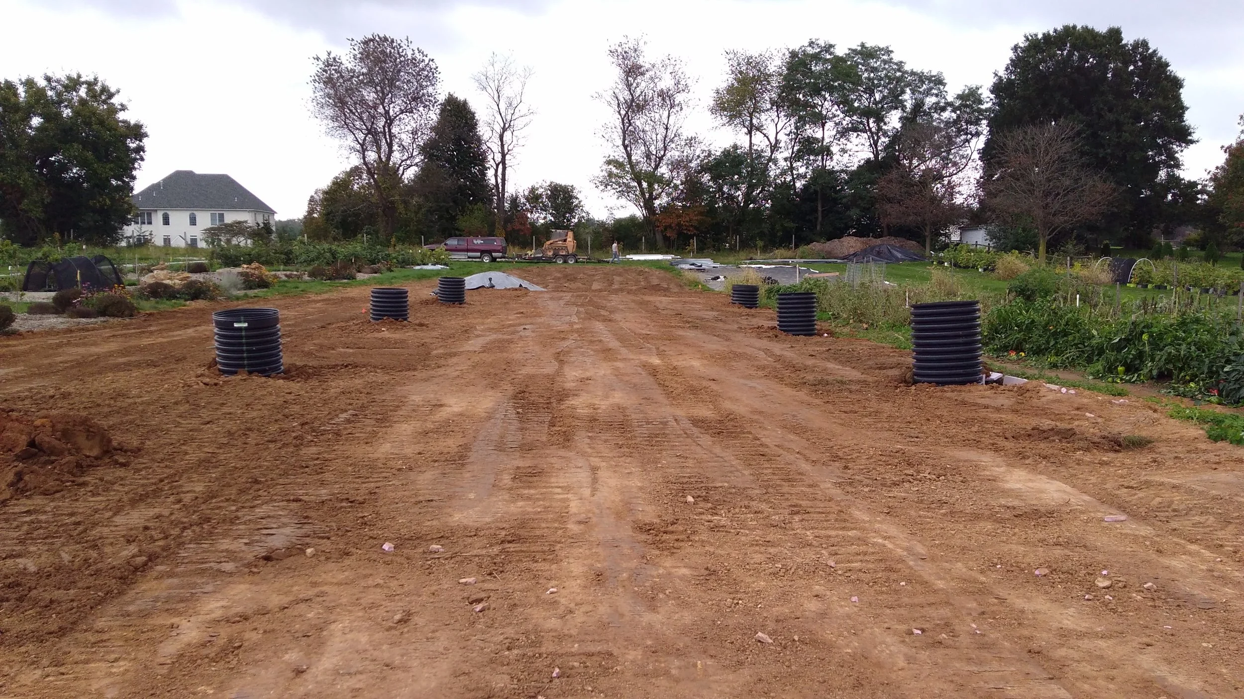 The tunnel site filled and graded