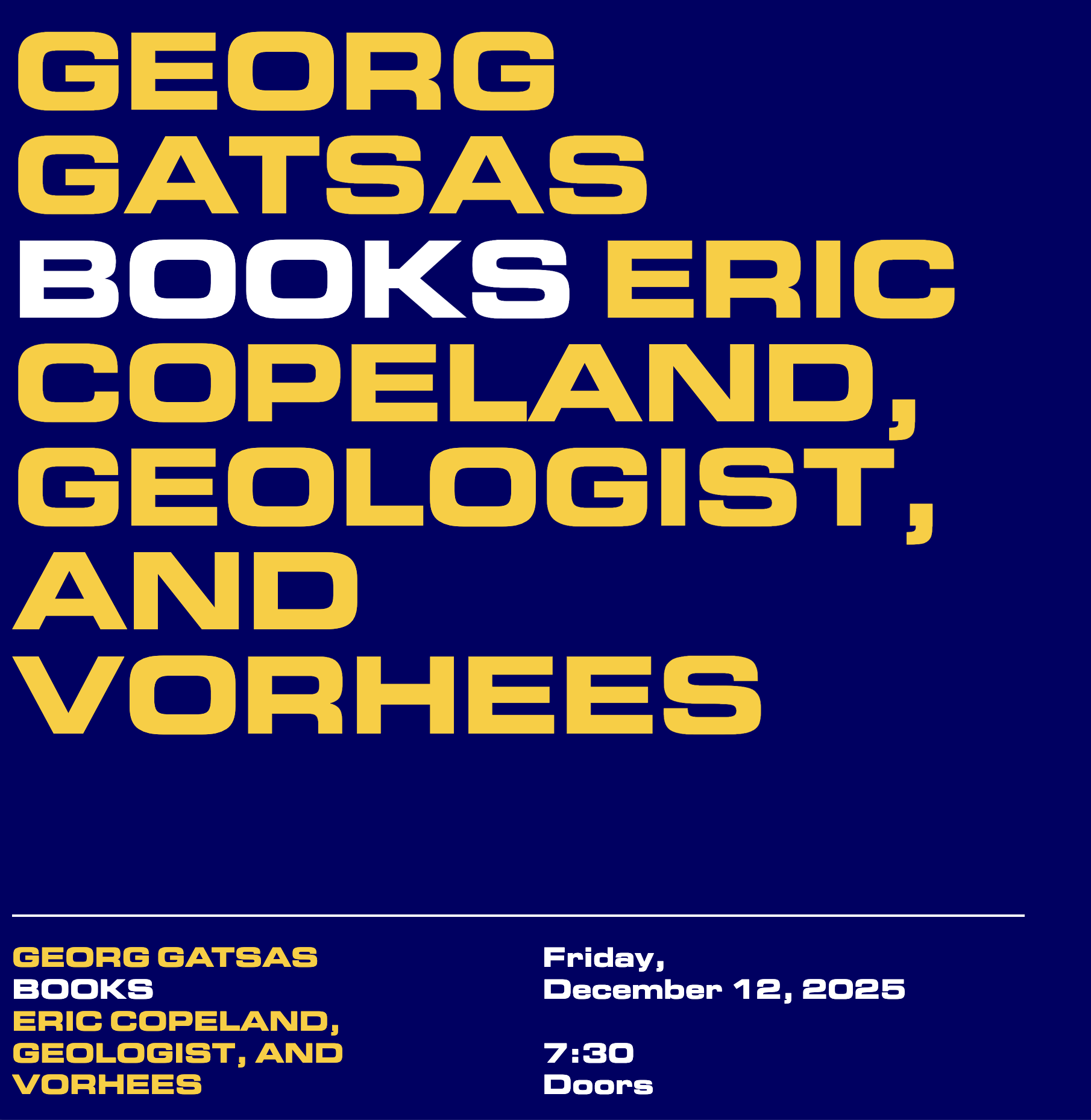 GEORG GATSAS BOOK RELEASE with Geologist (Animal Collective) and Eric Copeland (Black Dice)