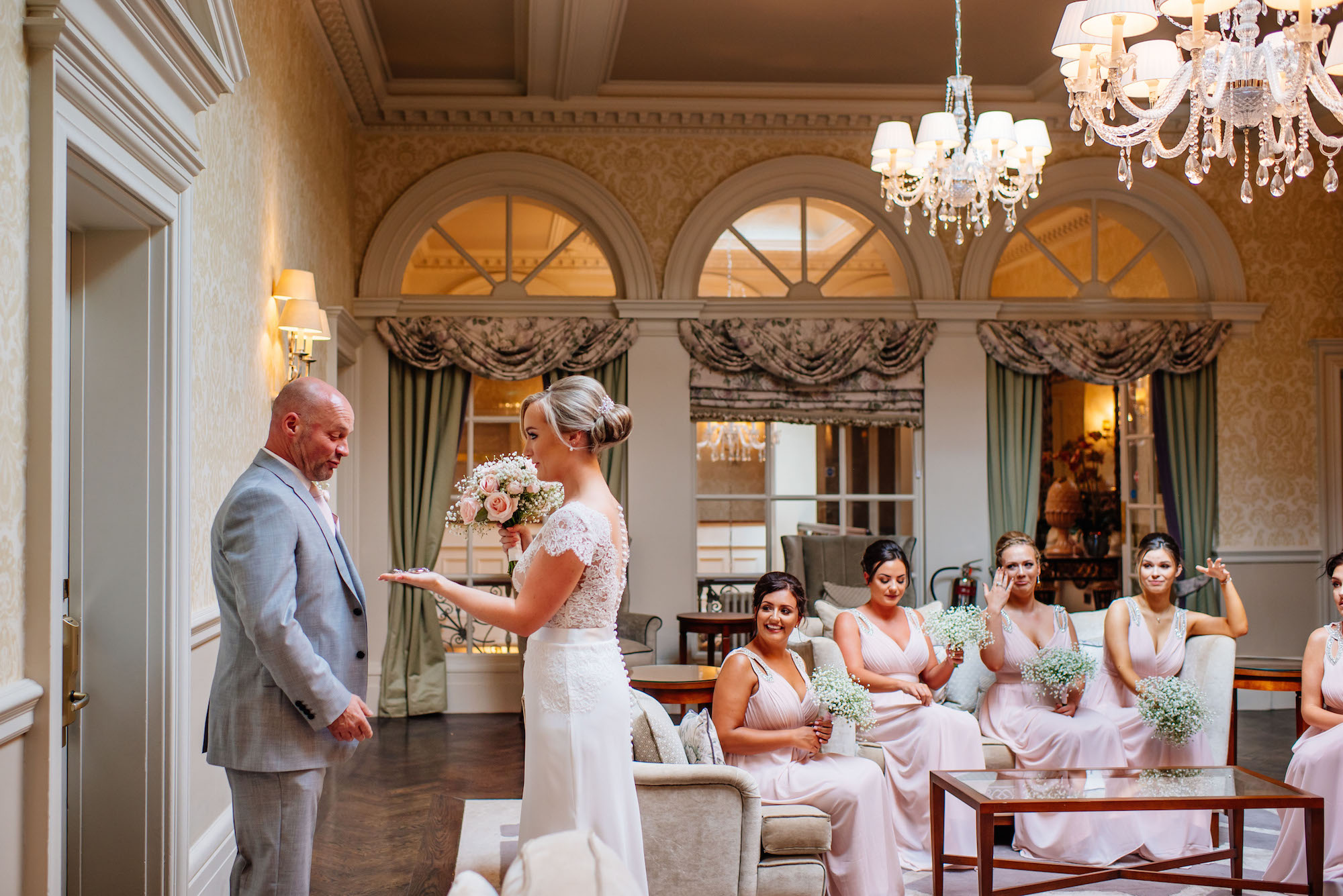 12 Down Hall Country House Hotel First Look Father of the Bride Wedding Photography.jpg