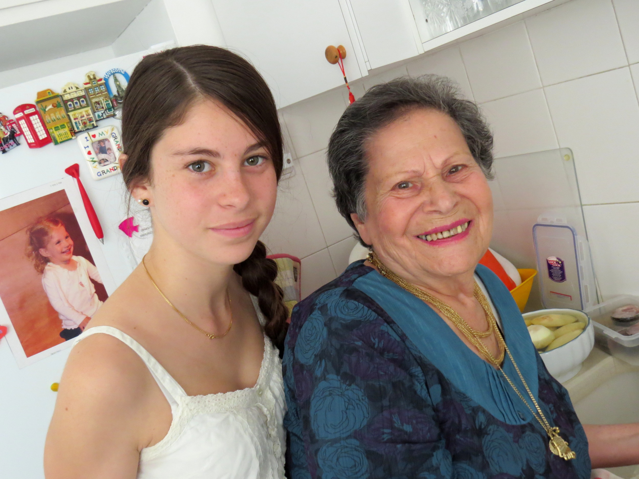 Enelle Mevorach with her grandmother Rina