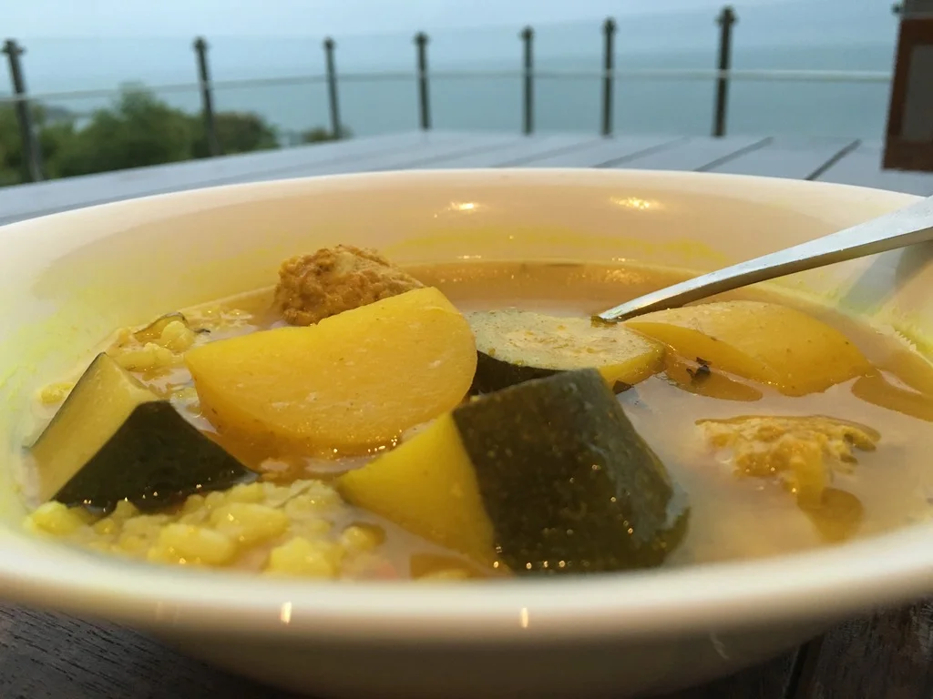 Chicken Soup with Lemon Cardamom and Turmeric