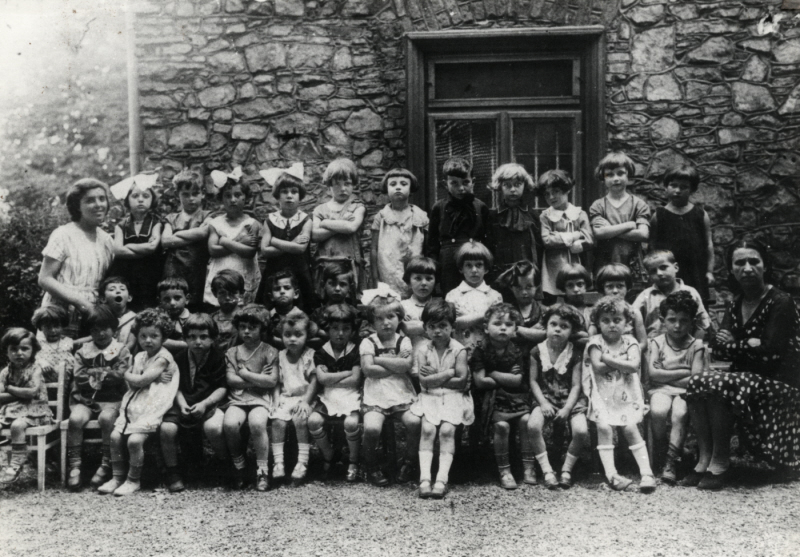 A Jewish kindergarten in Chrzarnow 1931. Few of these children, if any, would survive World War Two.