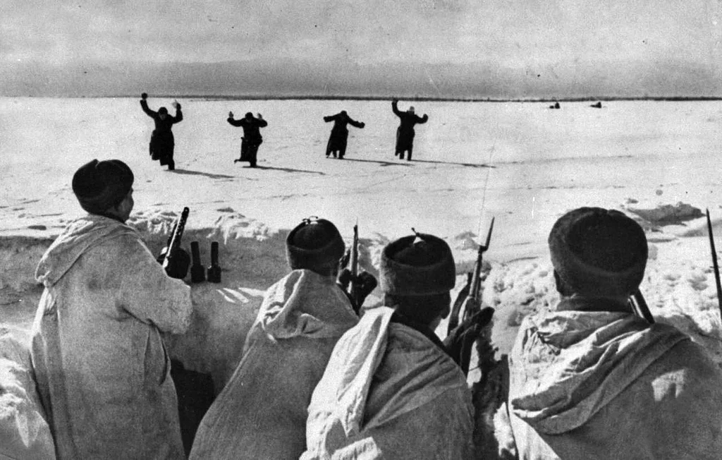 German soldiers surrender outside Moscow, winter 1941. More soldiers fought on the Eastern Front than in all the theatres in World War 2 combined.