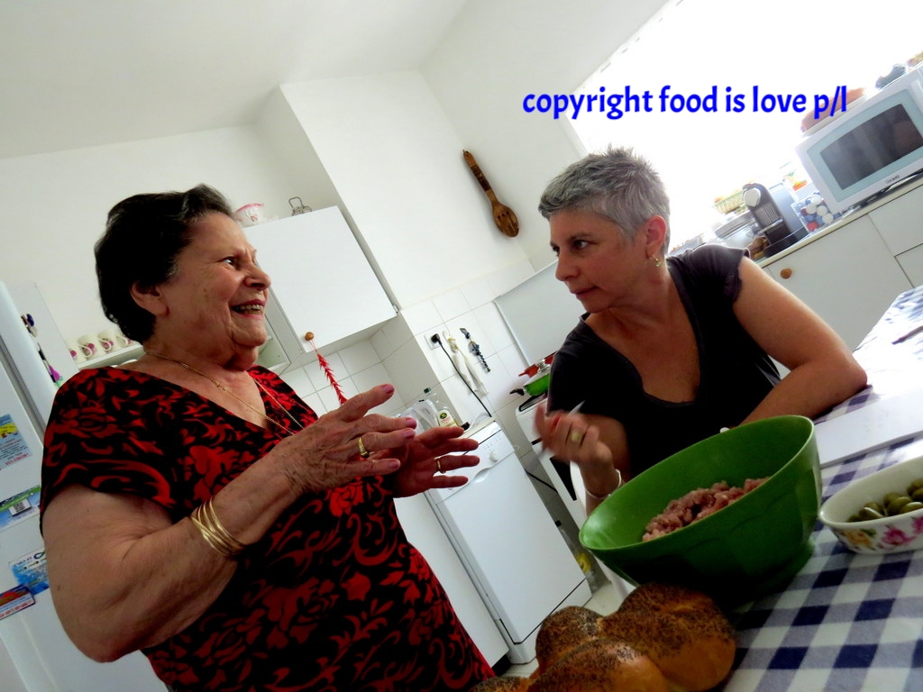 Rina shows her daughter-in-law Michele Mevorach how to make gefilte fish