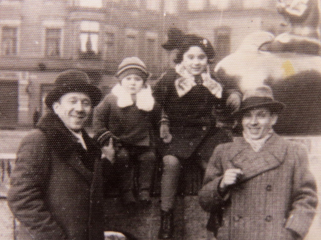 Joseph Wald, left, with his daughters Ruth and Celina, and their cousin Max, Poznan, Poland 1938