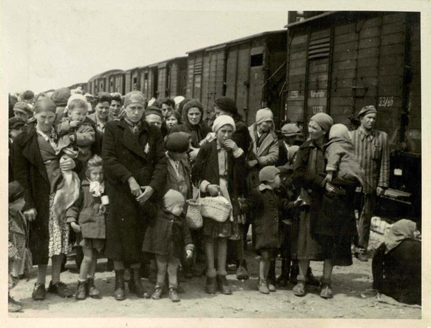 Women and children being separated after arriving at Auschwitz, May 1944. ( Photo: 'T he Auschwitz Book' Yad Vashem archive) Children and their mothers, and old people, were sent immediately to their deaths. 