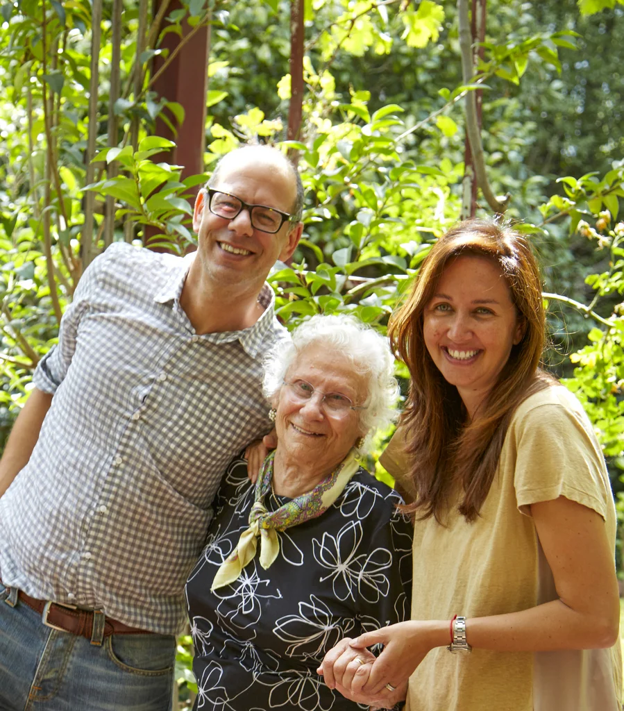 Danny and Uschi Schwartz with Baba, in her old home in Caulfield in Melbourne. 