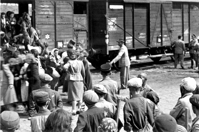 Jews being deported from Lodz, 1944. Saba, her sister Edzia and her aunts Pola and Gucia were on these transports. They were taken to the death camp of Auschwitz, in another part of Nazi-occupied Poland. 