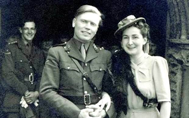 Major Ted Ruston and his new wife, Cathy. They married in 1944, the year before he saved Saba Feniger and other concentration camp survivors at Neustdadt in 1945. 