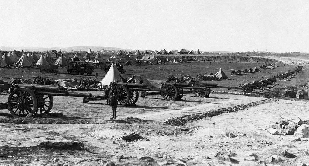 British artillery during the Battle for Jerusalem. 