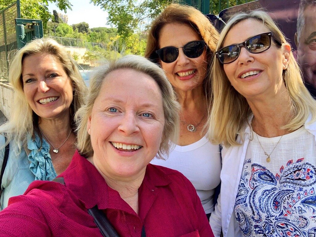 Margaret Evans, the group selfie queen, with Stephanie Jenzer and Ellen Fanning