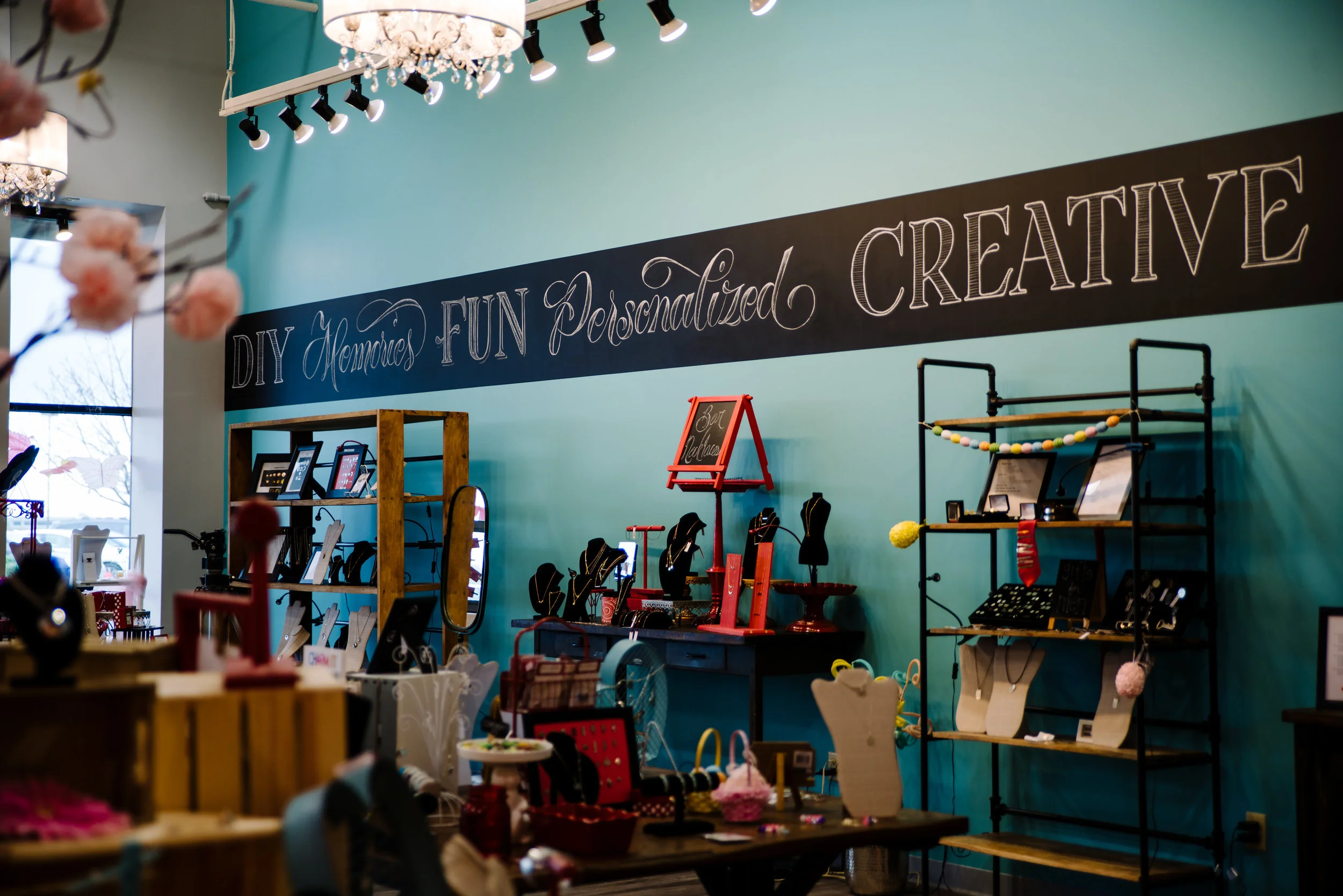 Chalkboard banner lettering with brand keywords The Silver Diva, West Chester, OH November 2016