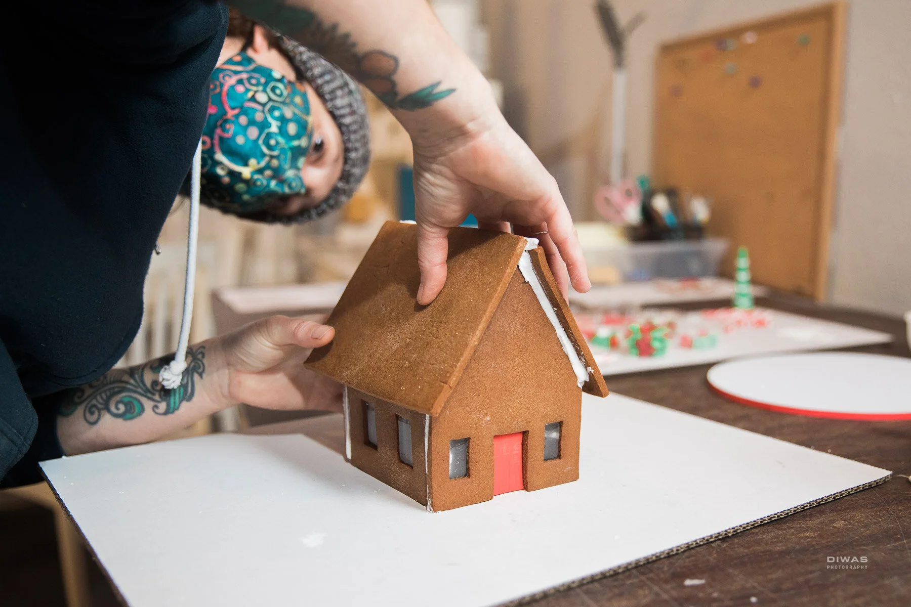 Let the roof dry overnight before decorating.