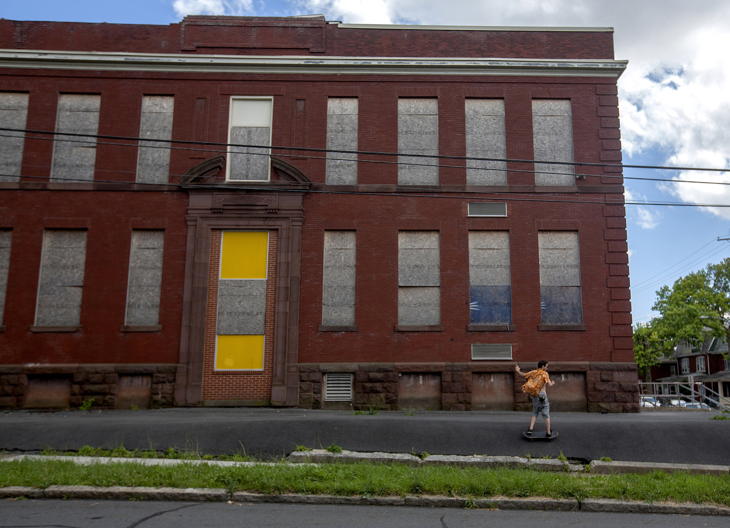  Jesse Horsford skates down Kelker street in Harrisburg, Penn. He moved to town in Feburary and has since found friendship with the Harrisburg Skate Foundation, but said he still talks to himself aloud sometimes. When he was in high school he said he