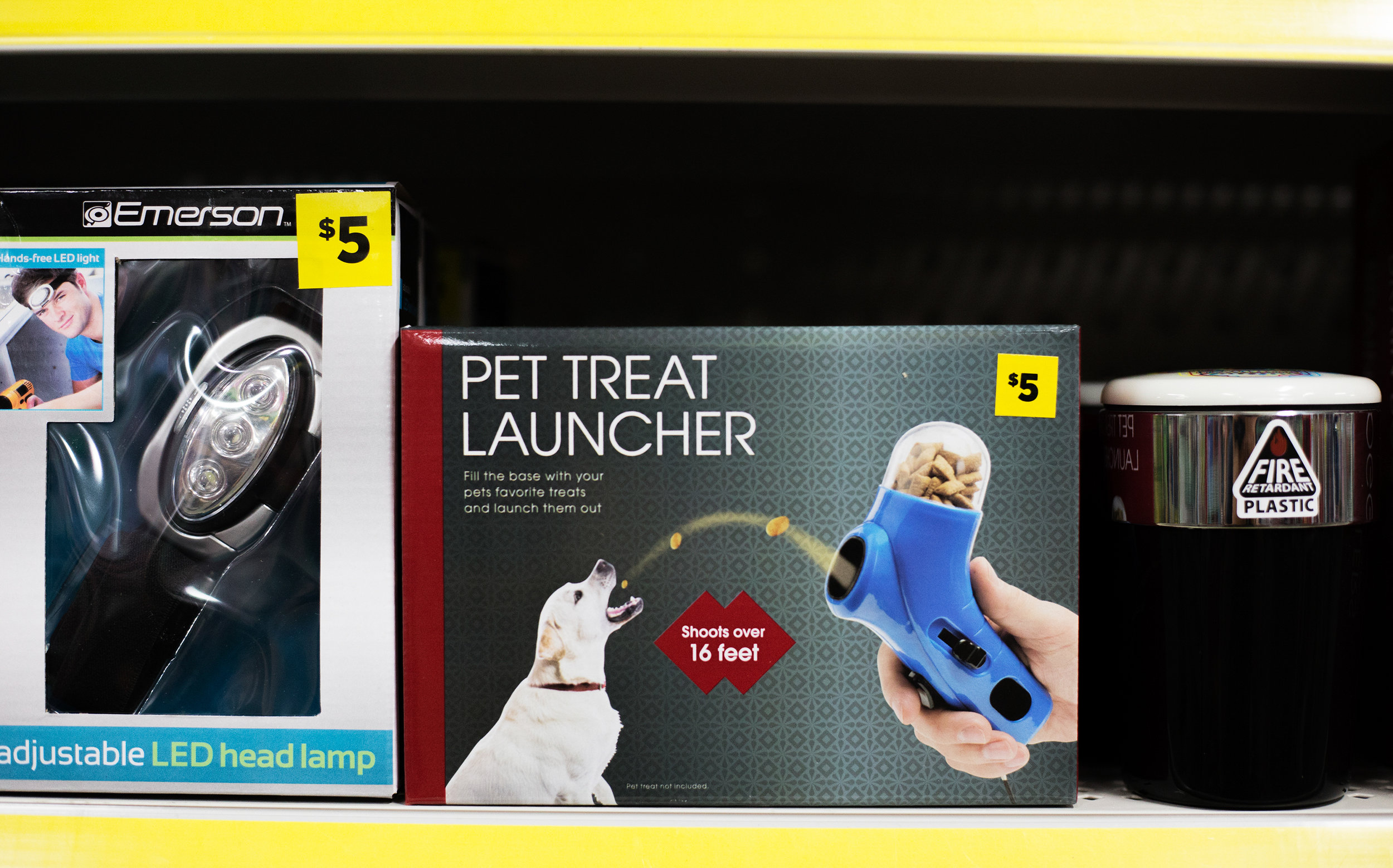  A “Pet Treat Launcher” sits on the shelf at Dollar General in Evensville, Tenn. Thursday, Nov. 16 2017. 