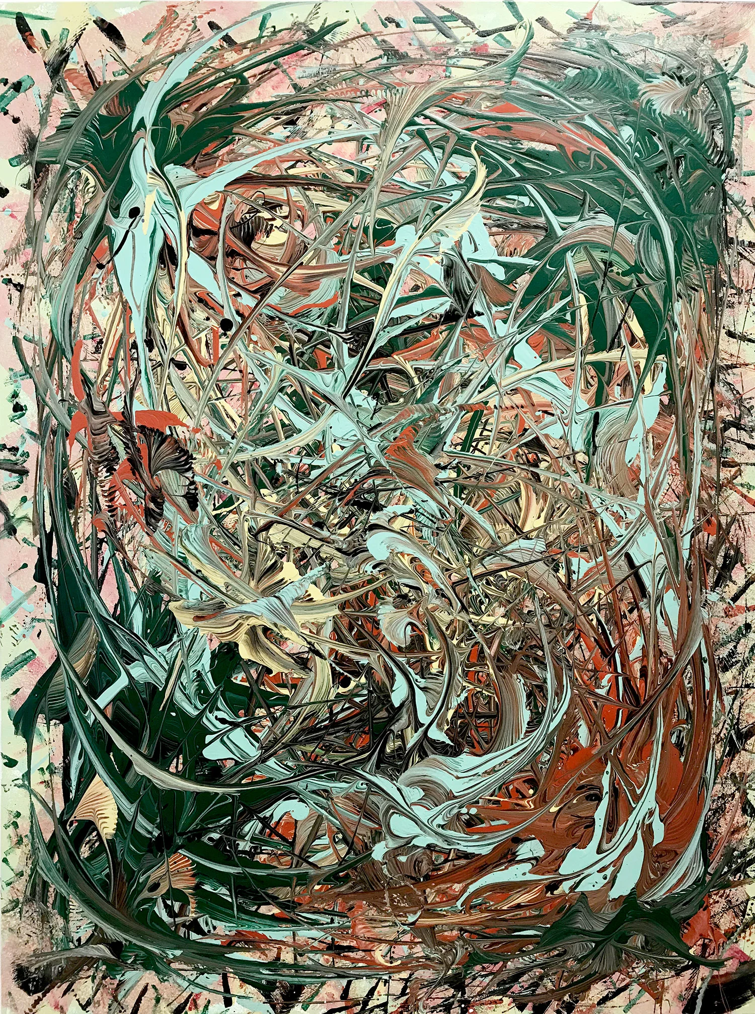 Untitled (Blue, Sea Green & Terracotta), 2017