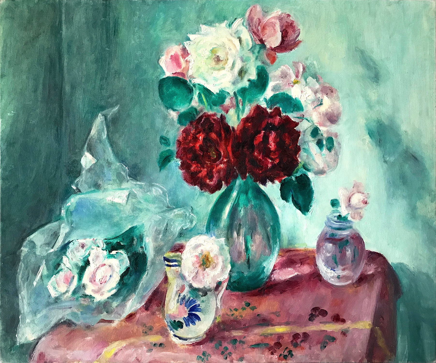 Table with Flowers, Circa 1920
