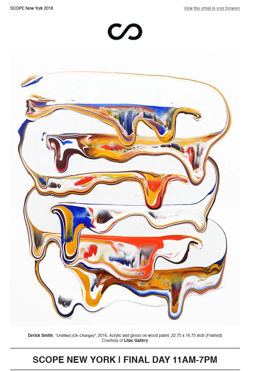 Featured piece "Untitled (On Orange)" by Derick Smith in SCOPE New York 2018