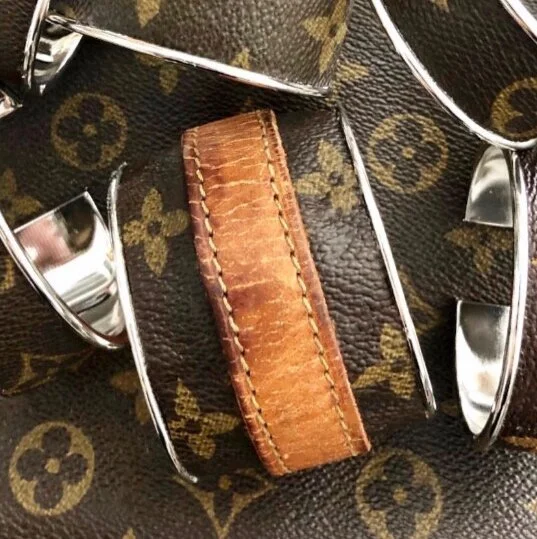Vintage Louis Vuitton 2" Nickel Cuff Inlay with Leather Band