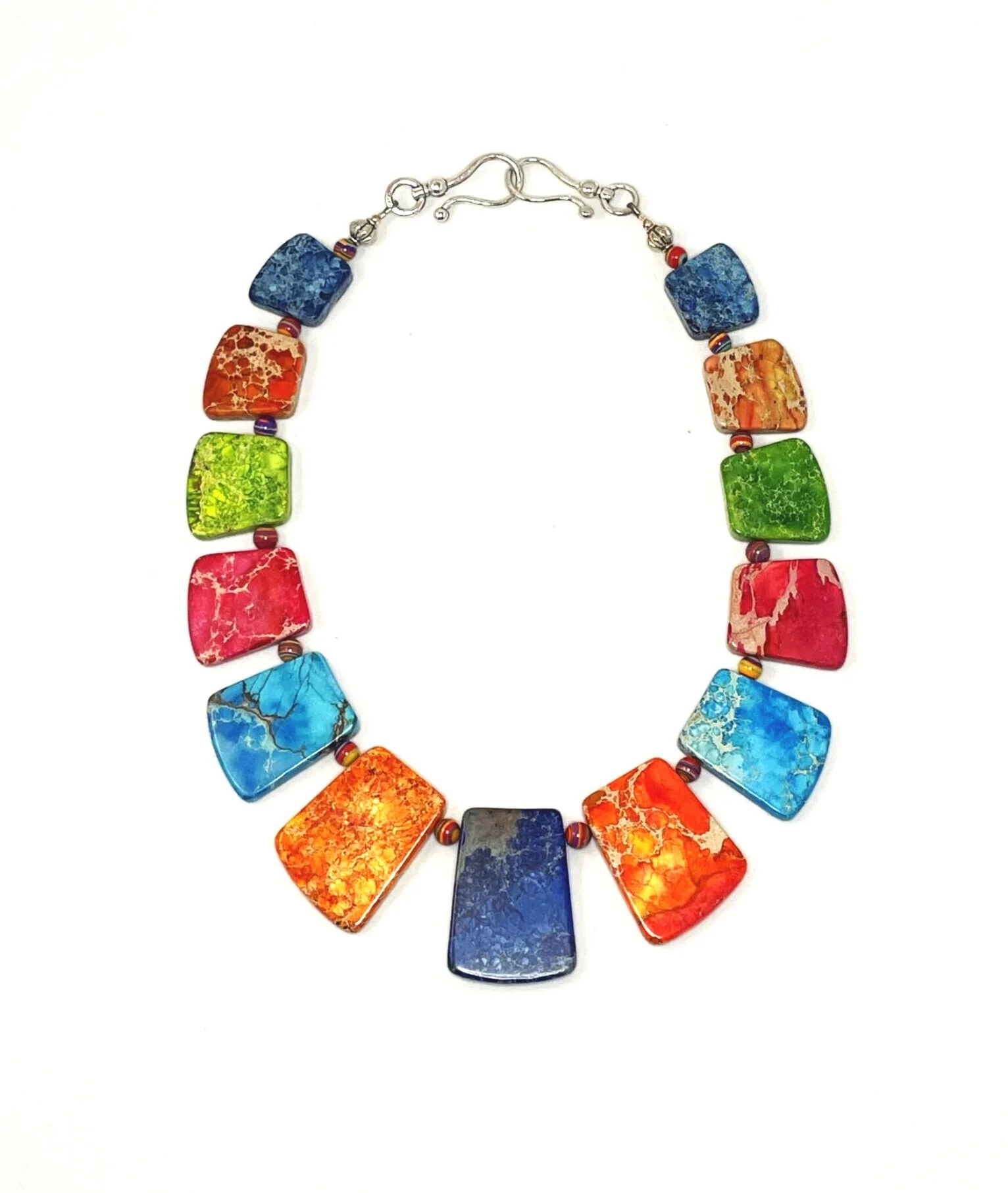 Multi-Colored Imperial Turquoise Medallion Necklace with Signature Clasp