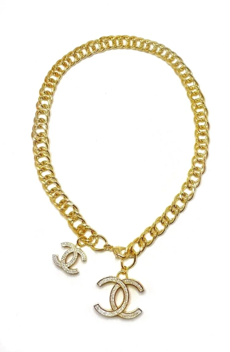 Gold Replicated Chanel Medallion Necklace/Bracelet
