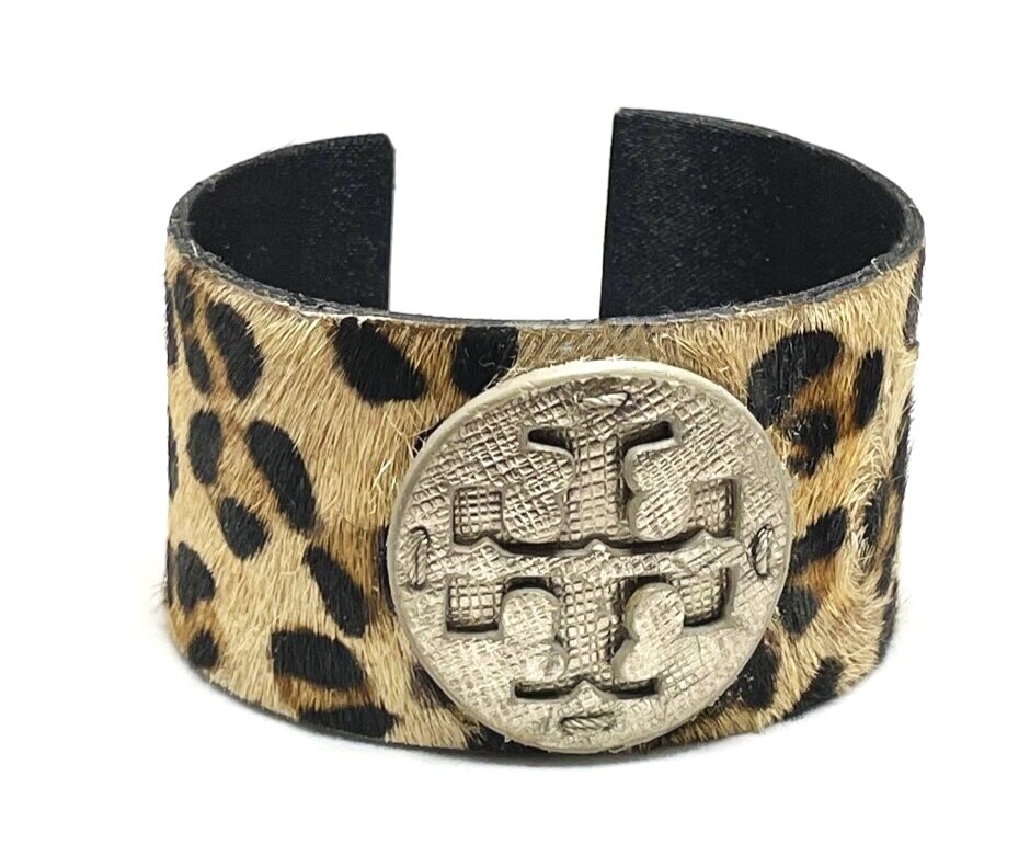 Vintage Pewter Tory Burch Leopard Print/Cowhide 