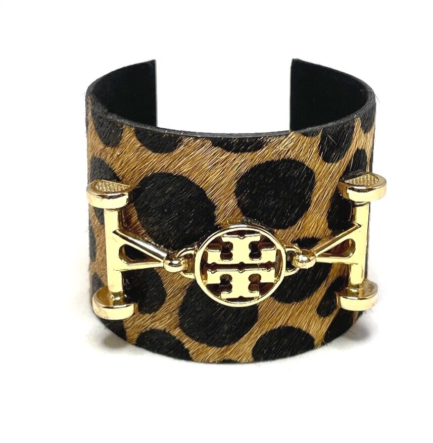 Vintage Tory Burch Gold Horsebit on Leopard Print/Cowhide 2