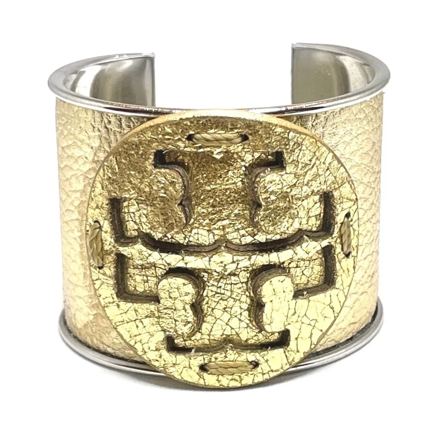 Vintage Tory Burch Gold 2" Nickel Cuff Inlay