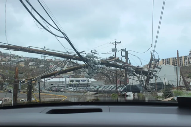 A power pole down